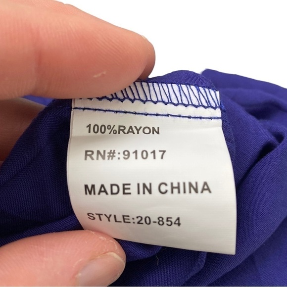 NWT Solitaire royal blue boho embroidered peasant blouse - Picture 12 of 12